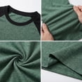 thumbnail image 4 of ZACPNCV Men Raglan Long Sleeve T-Shirts Crew Neck Color Block Contrast Slim Fit Casual Basic Tee Shirts Mens Soft Sports Pullover Tops Olive Green, 4 of 6