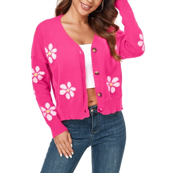 nine bull Cardigan Sweaters for Women Long Sleeve Floral Open Front Sweater V Neck Outwear Cardigan Knit Cable Outwear Coat