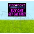 thumbnail image 1 of Fireworks Buy One Get One Free (18" x 24") Yard Sign, Includes Metal Step Stake, 1 of 6