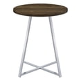 thumbnail image 2 of 43 Inch Tall Modern Bar Table Brown Round Top Polished Chrome Flared Legs - Saltoro Sherpi, 2 of 5