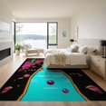 thumbnail image 3 of ODIKA Alfombra Motif Scatter Arcade Gamer Glowing Gamepad Border Cracked for Dining Room, Basement, Large Office, Non-Slip Chair-Friendly, 3 of 7