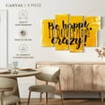 thumbnail image 5 of Elephant Stock Be Happy Quote I Wall Art - Horizontal Multi Panel Canvas - Hallway Wall Decor - Inspirational And Typography Multi Panel - White And Yellow Decor - 84" x 54", 5 of 8