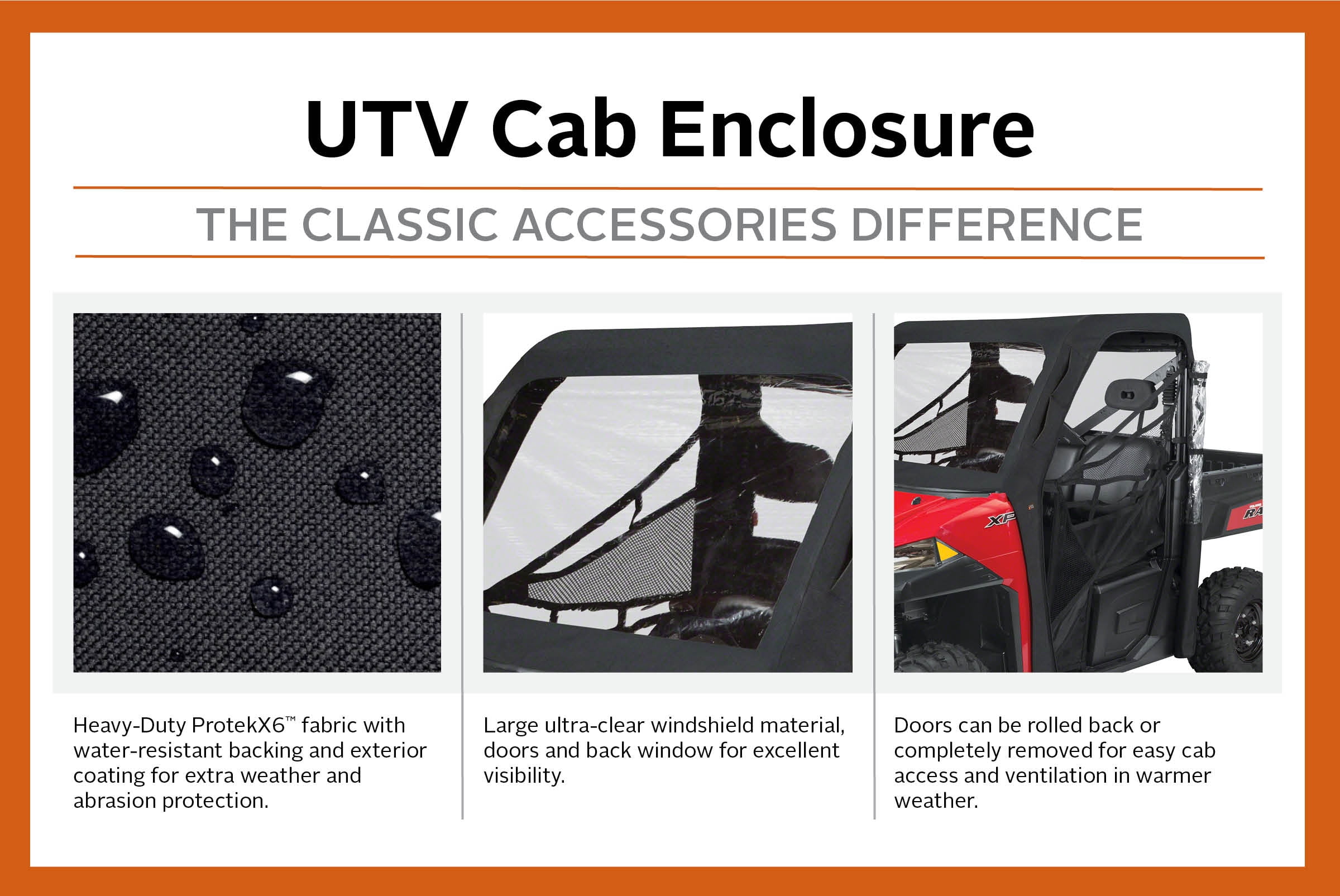 Classic Accessories QuadGear UTV Cab Enclosure, Fits Kawasaki® Teryx 750 F1 (2015 models and older), Black