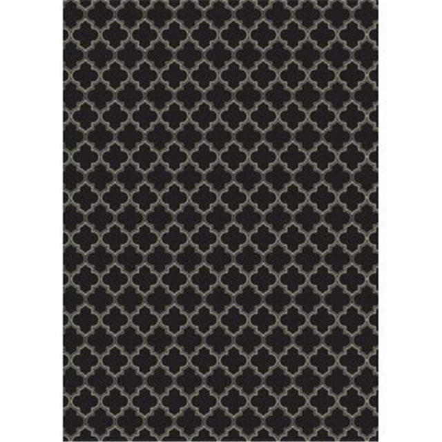 Aspen Brands RUG10BLK57 5 x 7 ft. Quaterfoil Design Rug - Black & White