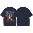 thumbnail image 4 of Mens Vacation T Shirts Sun Beach Waves Island Crewneck Short Sleeve Beach T-Shirt Casual Tops for Vacation, 4 of 9