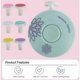 thumbnail image 3 of Mint green [6 grinding heads] English version Electric nail art equipment Child Baby Safety Nail Clipper Nail Art Suitable, 3 of 5