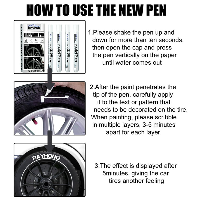 Waterproof Non-Fading Tire Paint Pen - White
