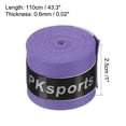 thumbnail image 3 of Unique Bargains 43.3' Round Groove Non-Slip PU Tennis Racket Overgrip Tape Wraps Purple 6 Pack, 3 of 6
