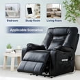 thumbnail image 3 of Comfort Stretch Electric Recliner Chairs for Elderly,Power Lift Recliners Chair with Massage Heat for Adults,Adjustable Furniture for Back,Lumbar,Legs,Leather,2 Side Pocket,Large Size Black, 3 of 8