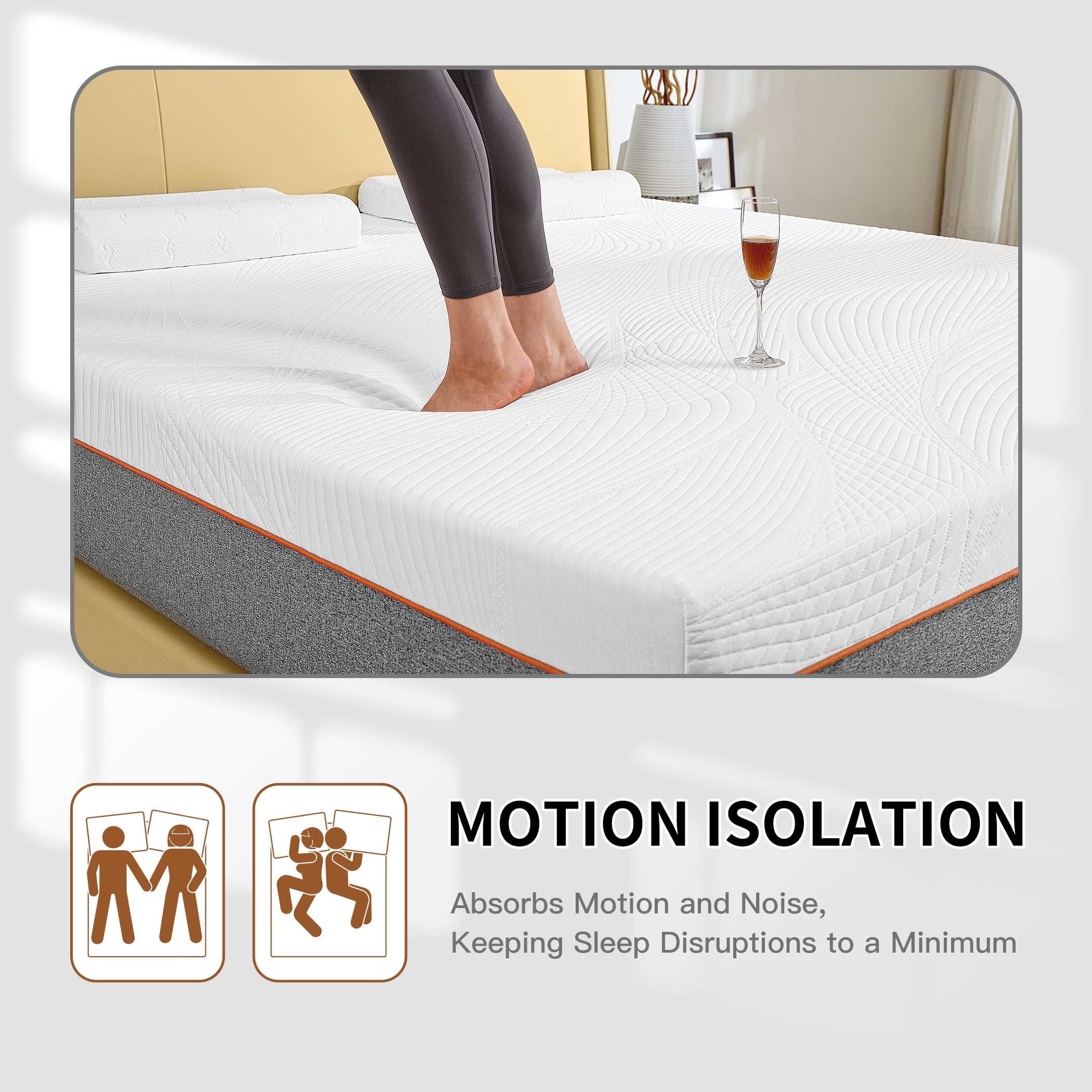 Vumece Full Mattress, 10 Inch Gel Memory Foam Medium Firm, Fiberglass Free, CertiPUR US