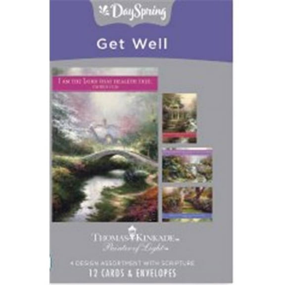 Thomas Kinkade Painter Of Light Get Well Cards With Scripture (Kjv), Box Of 12