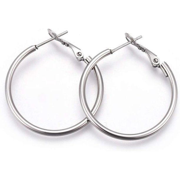 10 pares de pendientes de aro de acero inoxidable 201, hipoalergénicos, con forma de anillo para el cartílago.