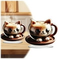 thumbnail image 2 of Tasse à Café Chat Statue de Fée en Acrylique Mini Ornement et Pièce de Présentation de Bureau, 2 of 8