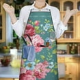 thumbnail image 5 of Women Men Adjustable Bib Apron with Pockets Pioneer Colorful Floral Cooking Kitchen Aprons, 5 of 7