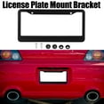 thumbnail image 2 of Unique Bargains Aluminum Alloy License Plate Frame Cover 2 Hole for Car Front Rear License Plate Holder Black, 2 of 6