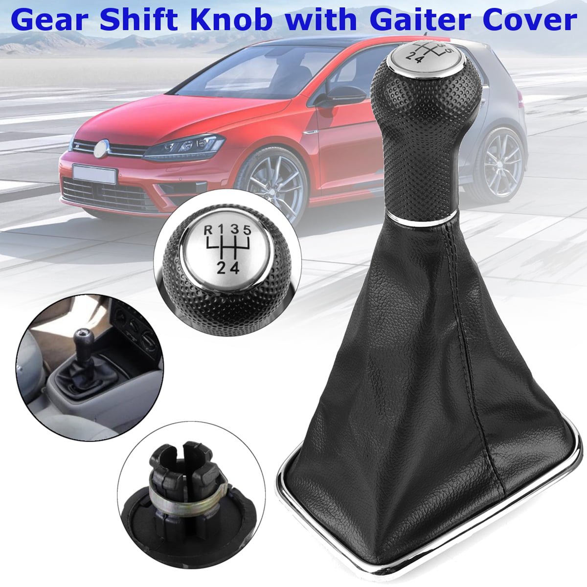5 Speed Car Gear Shift Knob Gearstick Gaiter Boot Kit For Jettas Bora Golfs MK4 1999-2004 MK4 Gear Stick Gear Stick Knob Gaiter
