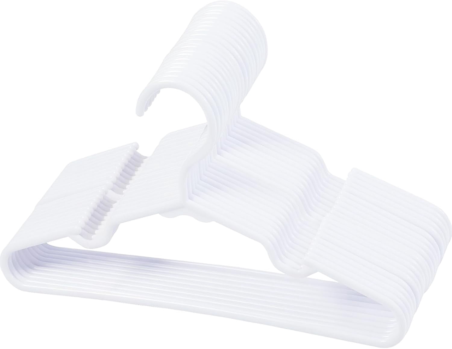 20-Piece White Baby Nursery Closet Hangers, Non-Slip Laundry Infant Pant Hanger for Newborn Clothes Gift, Ultra-Thin Plastic Hanger for Girl Boy Toddler