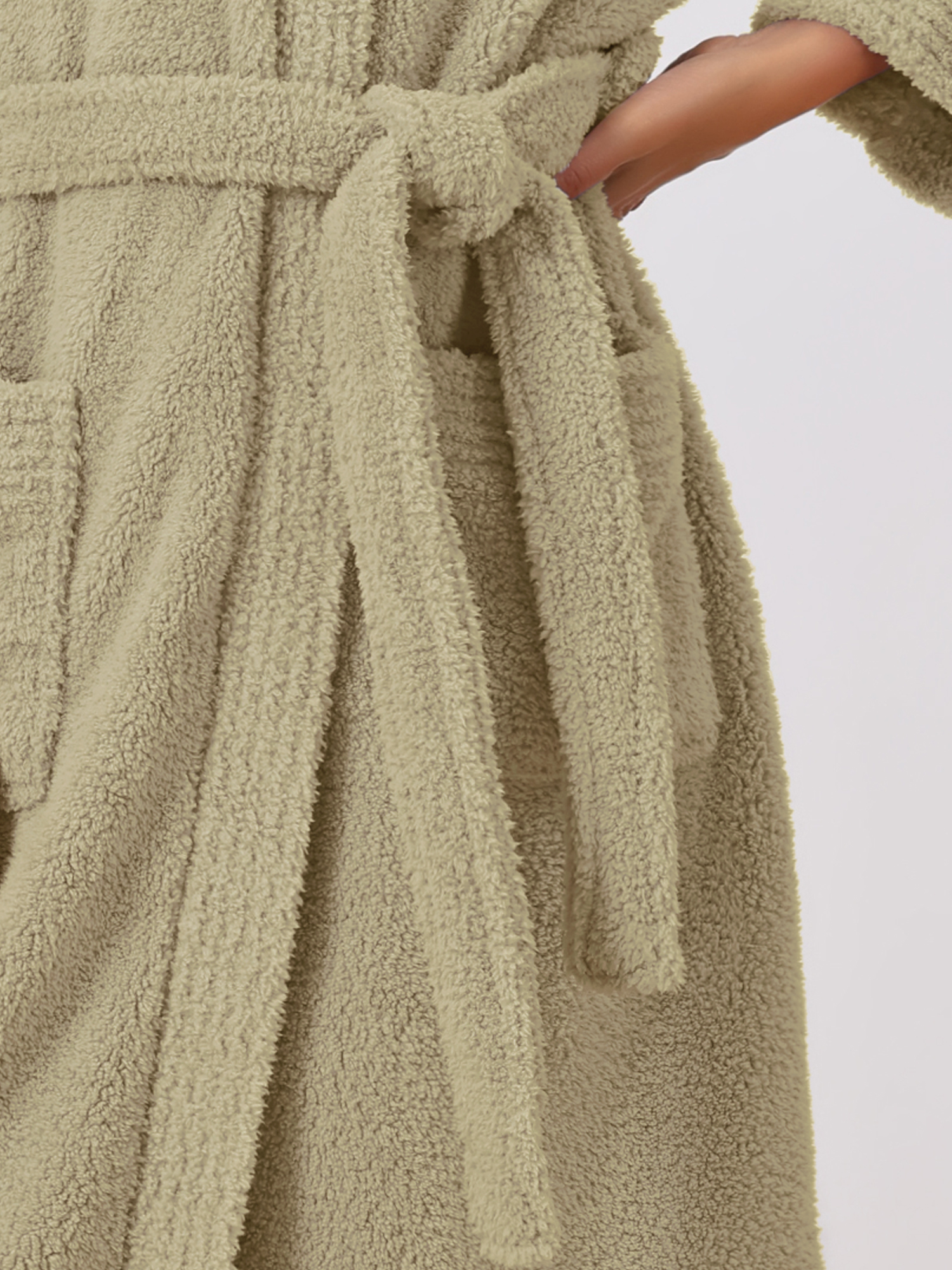 DARING DIVA Fuzzy Fluffy Plush Bathrobe for After Shower Spa Bath L Yellow
