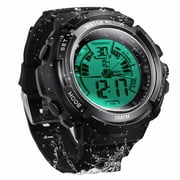 Swimming Diving Watch 10 ATM Waterproof for Men Boys with Chronograph, Alarm, Calendar, Timer and Dual Time Zone Display, 12/24 Hour Format