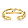 thumbnail image 1 of 10k Yellow Gold Cubic Zirconia Cz Adjustable Toe Ring Open Midi, 1 of 9