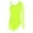 Fluorescent Yellow, variant on SiiRoh Gymnastics Leotard for Women Asymmetric Shoulder Fringe Rumba Salsa Latin Jazz Dance Leotard Navy Blue S