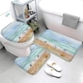 thumbnail image 3 of Summer Beach Sea Gull Bath Rug Sets 3 Piece Marine Animals Starfish Crab Conch Shell Blue Ocean Bath Mat Soft Non Slip Water Absorbent U-Shaped Contour Toilet Mat, Toilet Lid Cover, 3 of 6