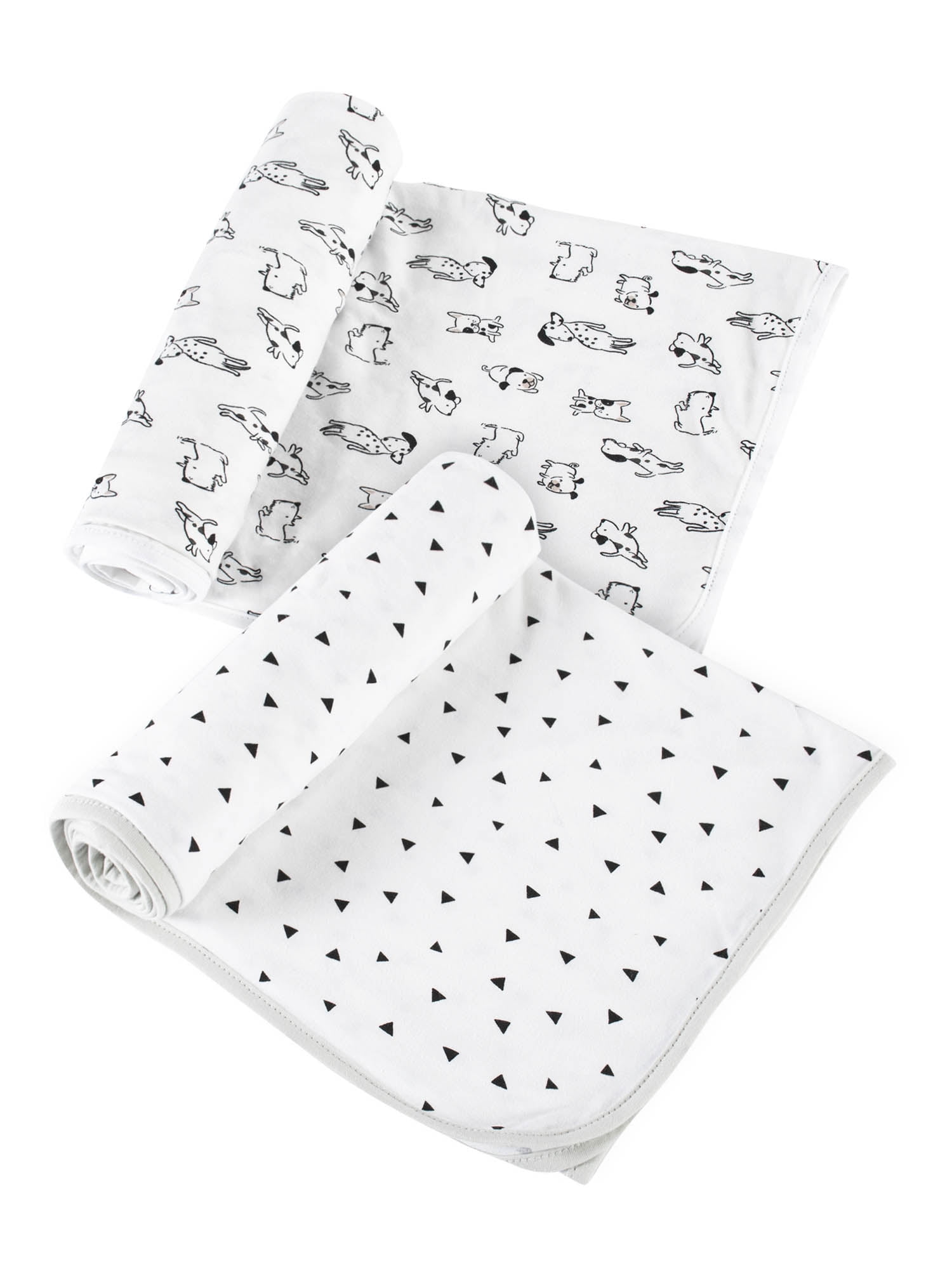Modern Moments by Gerber Baby & Toddler Boy XL Soft Swaddle Blankets, 2-Pack, White Puppy