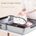 thumbnail image 3 of FORMRS Makeup Bag Travel Cosmetic Organizer for Women Fold Flat Zipper Pouch with Handle, Purple Birds, 3 of 8
