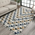 thumbnail image 4 of Well Woven Miami Blue Indoor/Outdoor Triangles Area Rug High Traffic Stain Resistant Modern Geometric Carpet, 4 of 10
