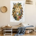 thumbnail image 2 of Zodiac Decor Tapestry, Horoscope Figure Portrait Head of Lion with Flowers on the Fur King and Power Sign, Wall Hanging for Bedroom Living Room Dorm Decor, 60W X 80L Inches, Brown, by Ambesonne, 2 of 5