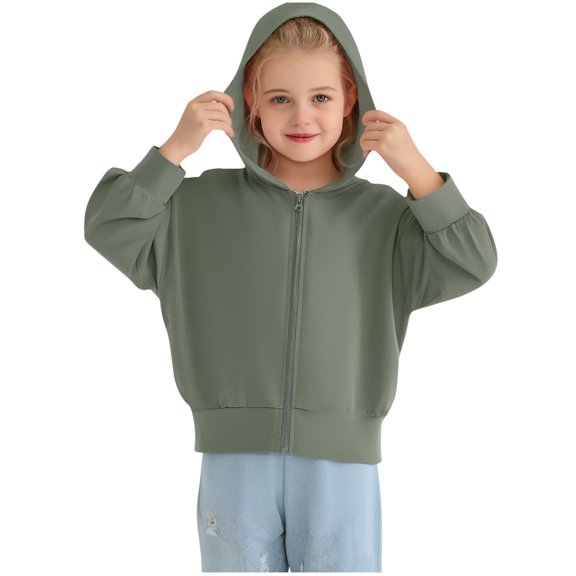 Kids Girl Boy Thin Sun Protection with Hood Plain Sun Graphic Jackets Hoods Outerwear for Child Long Sleeve Spandex Brunch Winter Fall Coat 2026 Clothes