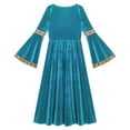 thumbnail image 3 of TiaoBug Robe Longue à Manches Évasées pour Filles Enfants, Robe de Princesse Médiévale, Robes Maxi Renaissance, Robes de Bal, Bleu Pâle 12, 3 of 7