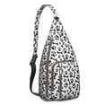 thumbnail image 1 of Floral Bone Sling Backpack - Whimsical Dog Lover Design, Fashionable Crossbody Pack for Travel, 1 of 4
