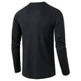 thumbnail image 4 of Avamo Mens Henley Waffle Casual Long Sleeve Lightweight Button T-Shirts Autumn Regular Fit Shirt, 4 of 4