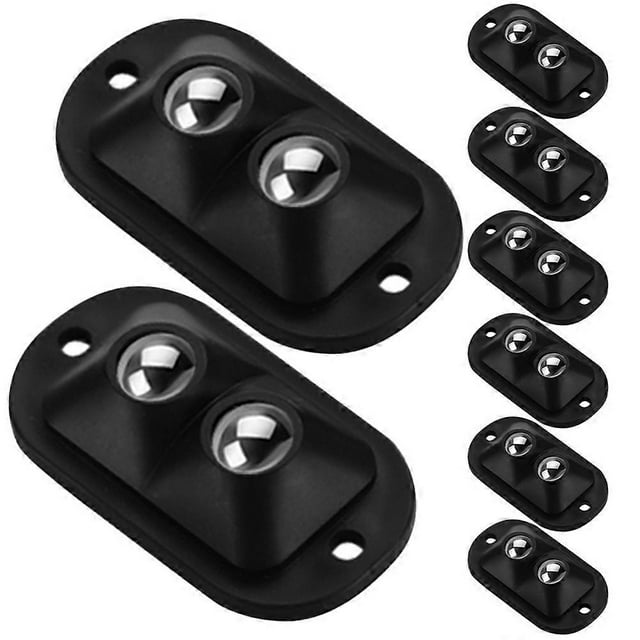 8pcs Caster Wheels Mini Swivel Wheels Rotatable Pulleys Adhesive Wheels for Trash Bin