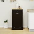 thumbnail image 2 of Tilt Out Trash Cabinet 10 Gallon Wooden Free Standing Laundry Sorter Cabinet,Recycling Cabinet with Hideaway Drawer,Tilt Out Trash Cabinet Can Bin Kitchen, 2 of 10