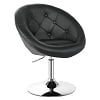thumbnail image 1 of Costway Fauteuil d'Appoint Moderne Pivotant Rond à Dossier Capitonné Réglable 1 Pce en Cuir PU Noir Neuf, 1 of 9