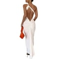 thumbnail image 2 of Coduop Women's One Shoulder Bodycon Long Dress Elegant Sleeveless Backless Ruched Wrapped Dress, 2 of 7