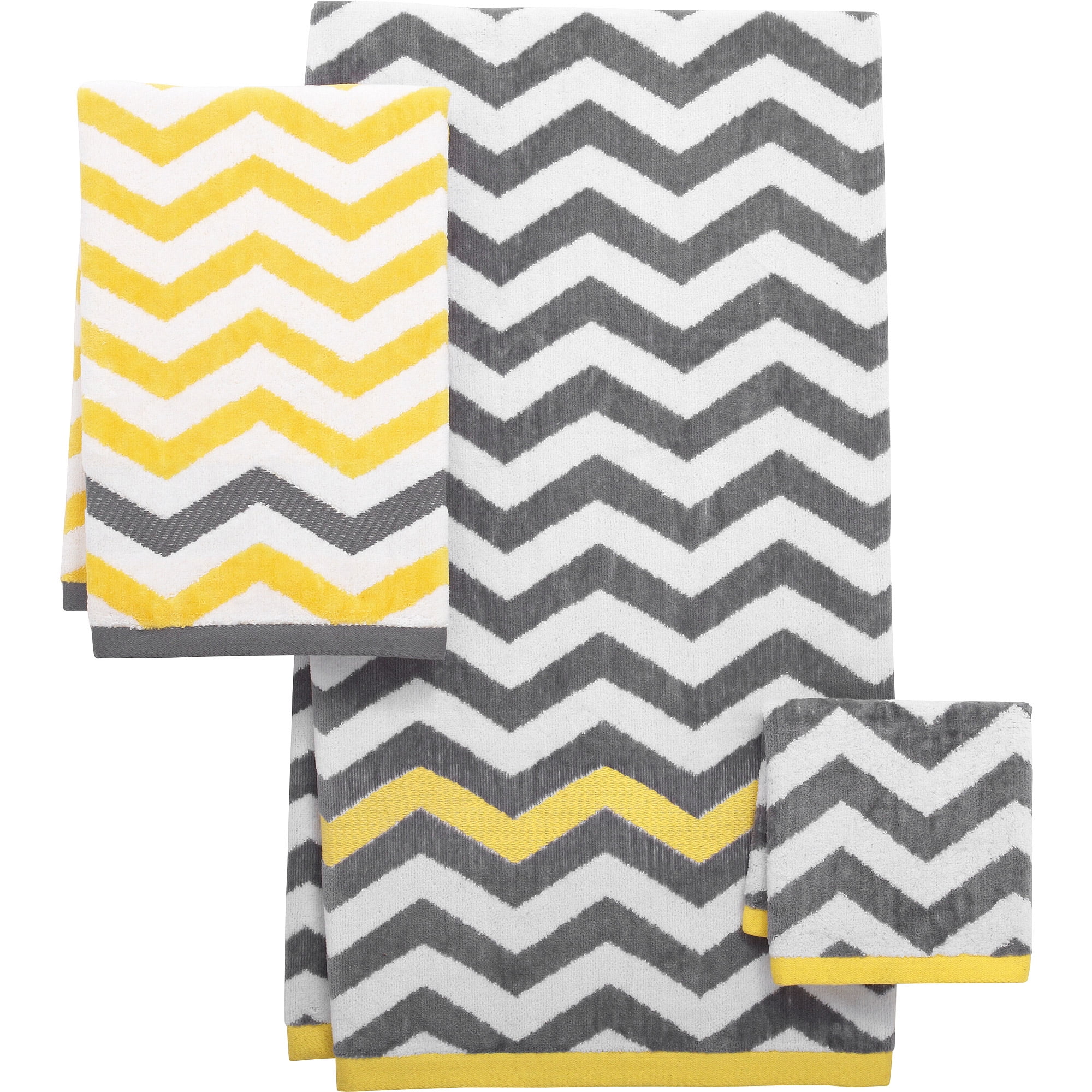 yellow grey bath towels