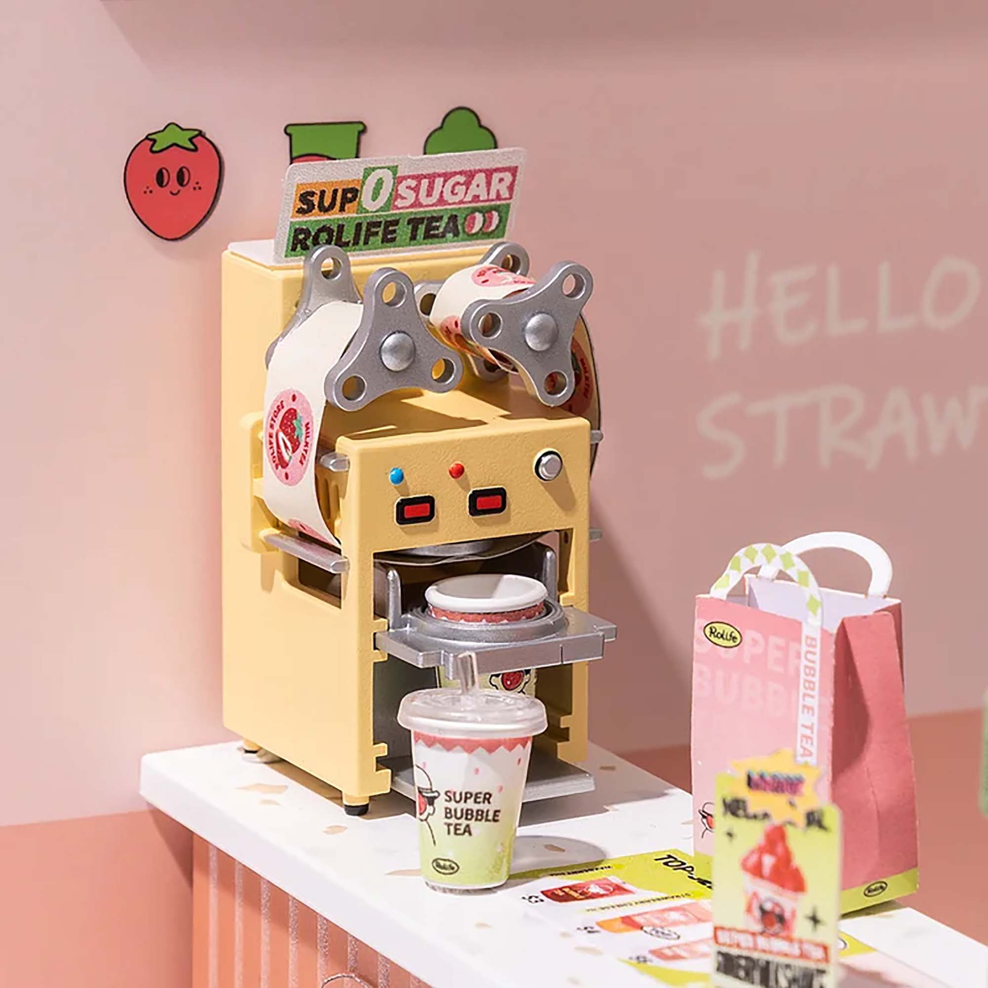 Rolife Super Creator Double Joy Bubble Kids Tea Plastic DIY Miniature Wooden House Kit