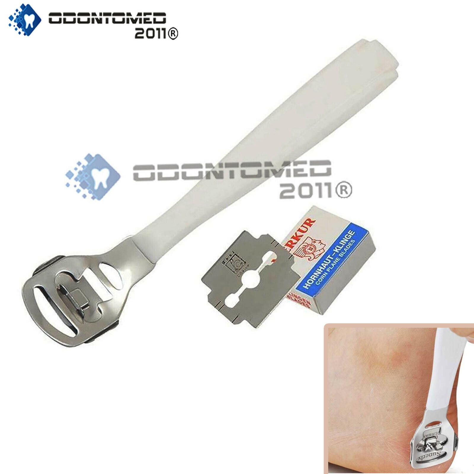 OdontoMed2011 Callous Shavers Razors W/10 Blades Foot Hard Tough Skin