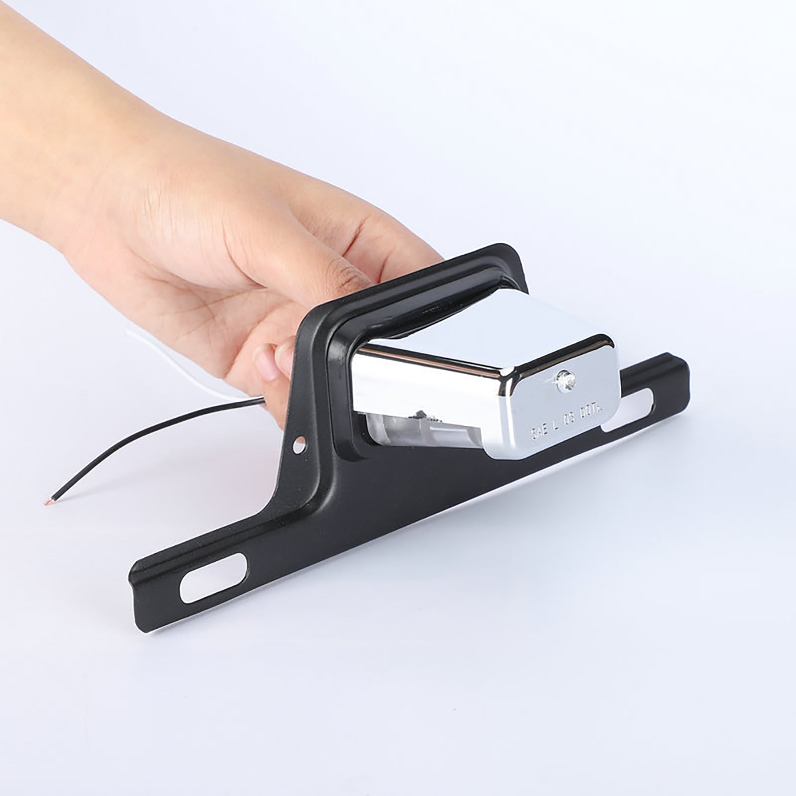JIAHAOO Waterproof LED License Plate Light Kit Black White 10-30V for Trailer Truck ATV UTV RV Iron PC ABS with Screws Gaskets
