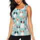 thumbnail image 1 of Balery Colorful Dog Camiseta sin mangas estampada ligera para mujer, tops de entrenamiento sin mangas, camisetas de yoga transpirables de secado rápido.-Medium, 1 of 7