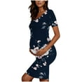 thumbnail image 3 of breaise Women's Maternity Bodycon Dress Comfort Stretchy Ruched Side Dress Casual Short Sleeve Dress for Pregnancy Daily Wearing Or Baby Shower, 3 of 6