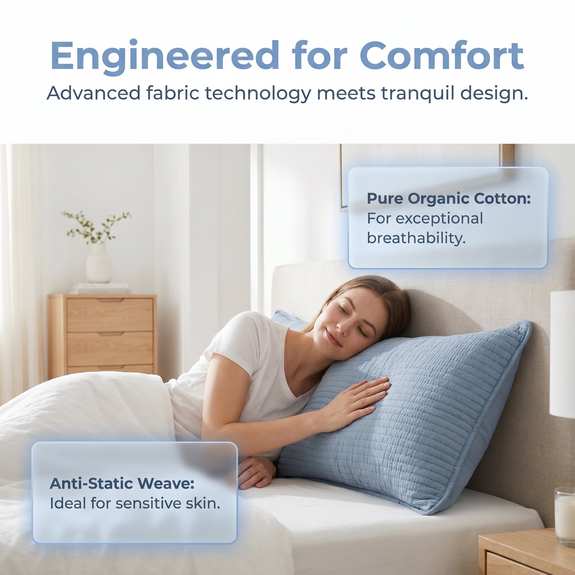 Unique Bargains Envelope-style Pillow Protector, 1 Pack Quilted Pillow Protector Blue