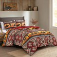 thumbnail image 2 of Chezmoi Collection Barrett 3-Piece Southwestern Sunset Cowboys Comforter Set, Multicolor Red Orange Black White Printed Washed Microfiber Bedding, King, 2 of 9