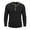 Black, variant on Men Raglan Sleeve Contrast Trim Three Button Henley Long Sleeve Shirt Soft Heather Knit Slim Fit Daily Walking Casual Layering Tops Black XXL