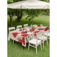 thumbnail image 4 of Outdoor Tablecloth with Umbrella Hole for Patio/Picnic/Party/Camping, Red Poppy Waterproof Table Cloth Rectangle Table Cover Washable, Spring Summer Farmhouse Flowers Rustic Burlap (54"x 80"), 4 of 8