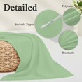 thumbnail image 4 of Light Green Body Pillow Cover 20x54, Farmhouse Solid Green Color Modern Art Decorative Pillowcase with Zipper, Microfiber Pillow Protector, Soft Breathable Long Lumbar Pillowcases for Women, 4 of 9