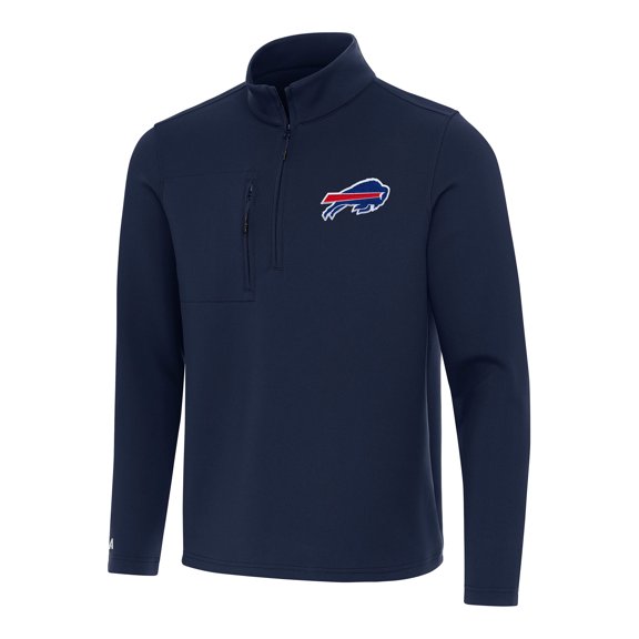 Men's Antigua Navy Buffalo Bills Insider Quarter-Zip Pullover Top